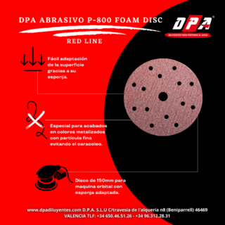 Lija disco abrasivo Premium RED LINE P800 150mm – Foam Disc